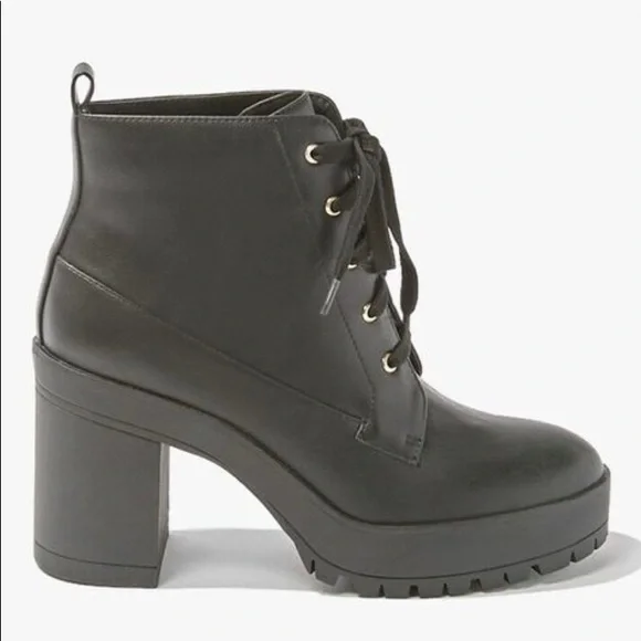 Forever 21 Black Combat Boots - Picture 2 of 2